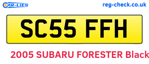 SC55FFH are the vehicle registration plates.
