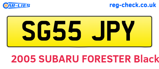 SG55JPY are the vehicle registration plates.