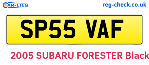 SP55VAF are the vehicle registration plates.