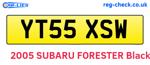 YT55XSW are the vehicle registration plates.