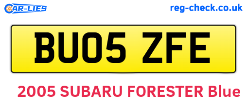 BU05ZFE are the vehicle registration plates.