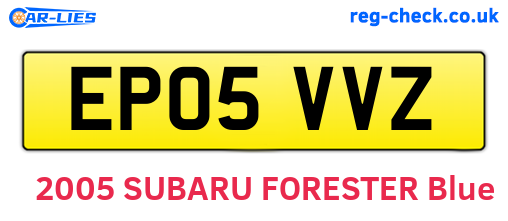 EP05VVZ are the vehicle registration plates.