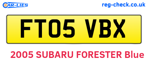 FT05VBX are the vehicle registration plates.