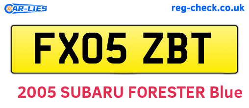 FX05ZBT are the vehicle registration plates.