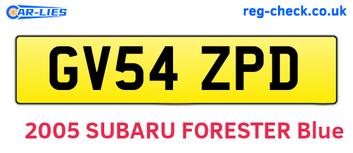 GV54ZPD are the vehicle registration plates.