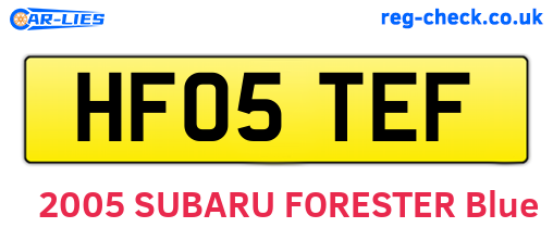HF05TEF are the vehicle registration plates.