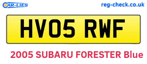 HV05RWF are the vehicle registration plates.