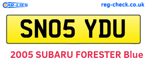 SN05YDU are the vehicle registration plates.