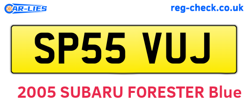 SP55VUJ are the vehicle registration plates.