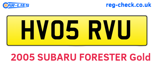 HV05RVU are the vehicle registration plates.