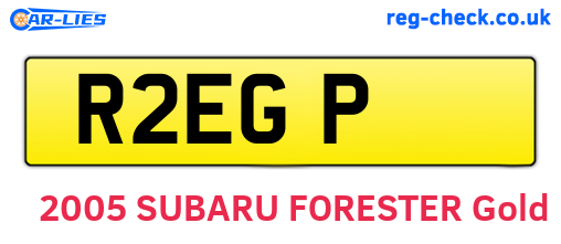 R2EGP are the vehicle registration plates.