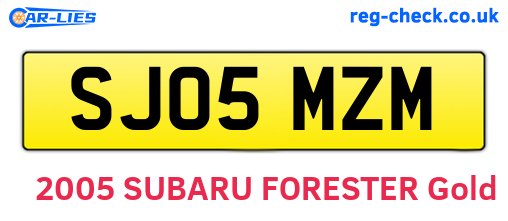 SJ05MZM are the vehicle registration plates.