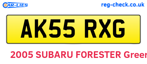 AK55RXG are the vehicle registration plates.