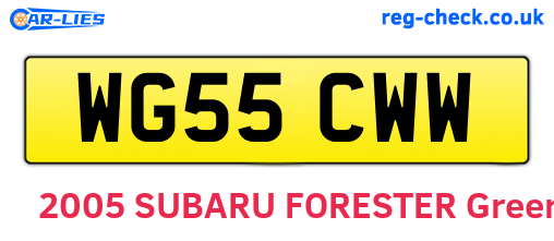 WG55CWW are the vehicle registration plates.