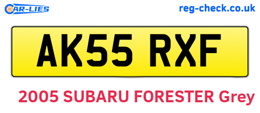AK55RXF are the vehicle registration plates.