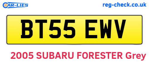 BT55EWV are the vehicle registration plates.