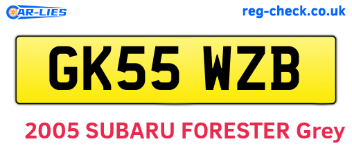 GK55WZB are the vehicle registration plates.
