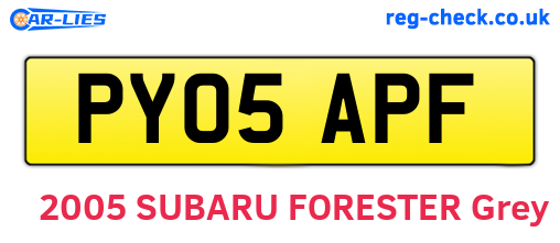 PY05APF are the vehicle registration plates.