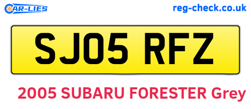 SJ05RFZ are the vehicle registration plates.