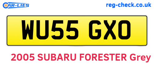 WU55GXO are the vehicle registration plates.