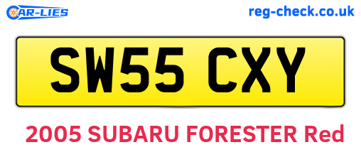 SW55CXY are the vehicle registration plates.