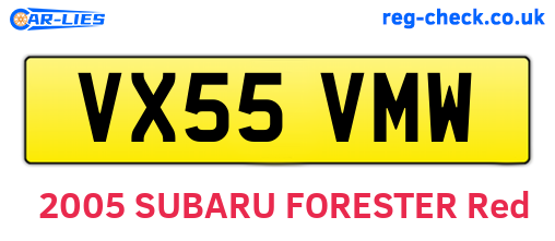VX55VMW are the vehicle registration plates.
