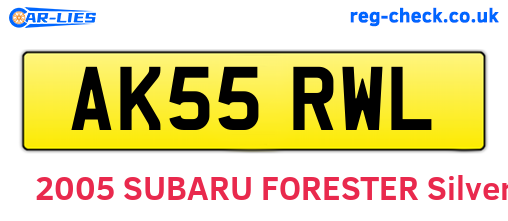 AK55RWL are the vehicle registration plates.