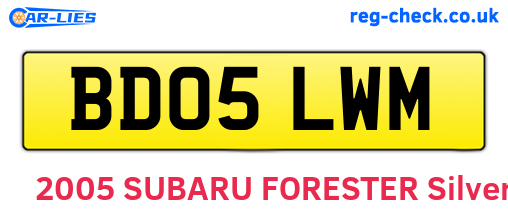 BD05LWM are the vehicle registration plates.