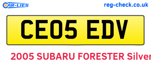 CE05EDV are the vehicle registration plates.