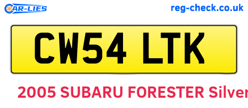 CW54LTK are the vehicle registration plates.