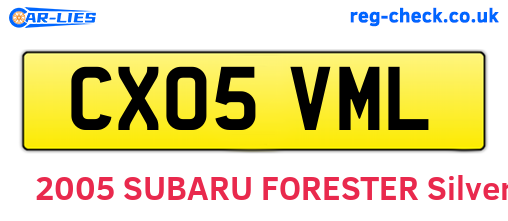 CX05VML are the vehicle registration plates.