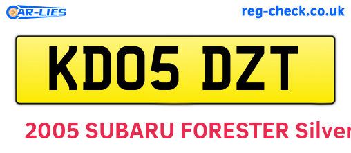 KD05DZT are the vehicle registration plates.