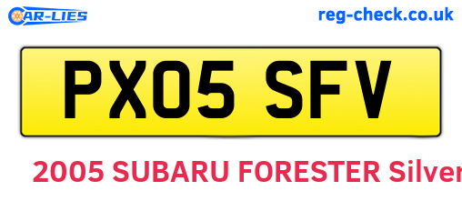 PX05SFV are the vehicle registration plates.