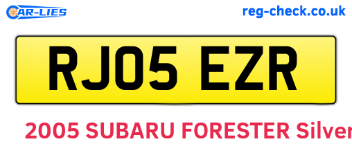 RJ05EZR are the vehicle registration plates.