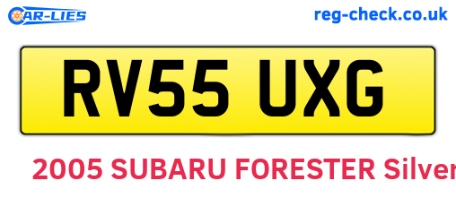 RV55UXG are the vehicle registration plates.