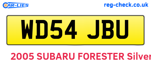 WD54JBU are the vehicle registration plates.