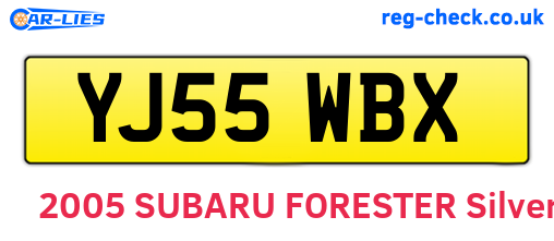 YJ55WBX are the vehicle registration plates.
