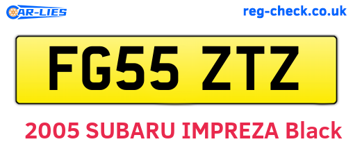 FG55ZTZ are the vehicle registration plates.