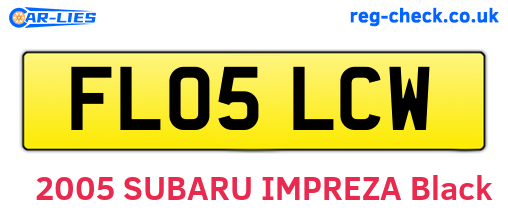 FL05LCW are the vehicle registration plates.