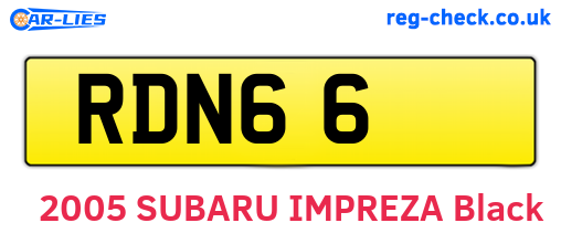 RDN66 are the vehicle registration plates.