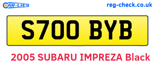 S700BYB are the vehicle registration plates.