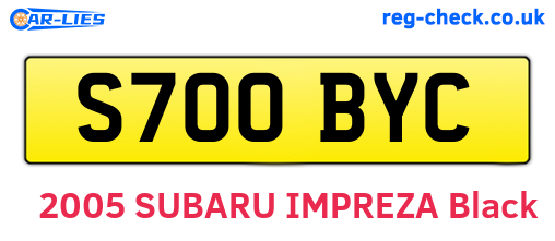 S700BYC are the vehicle registration plates.