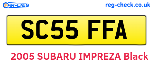 SC55FFA are the vehicle registration plates.