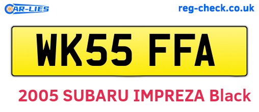WK55FFA are the vehicle registration plates.