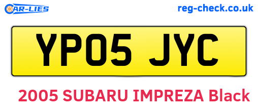 YP05JYC are the vehicle registration plates.