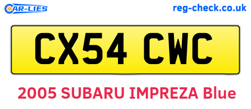 CX54CWC are the vehicle registration plates.