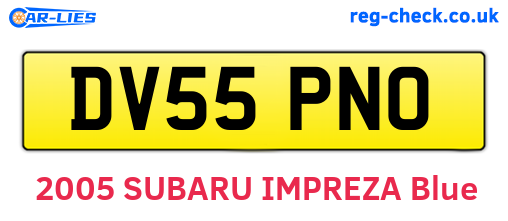 DV55PNO are the vehicle registration plates.
