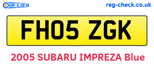 FH05ZGK are the vehicle registration plates.