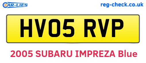HV05RVP are the vehicle registration plates.