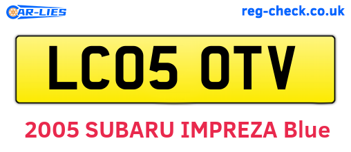 LC05OTV are the vehicle registration plates.